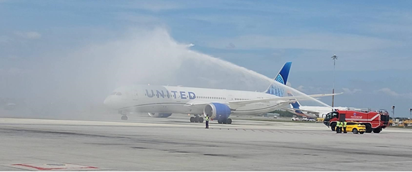 united airlines inaugural flight from usa