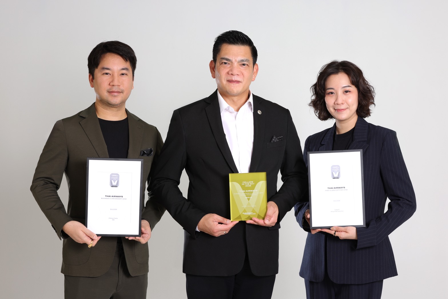 การบินไทยคว้า 3 รางวัลระดับโลก จาก Cellars in the Sky 2026 โดย Business Traveller