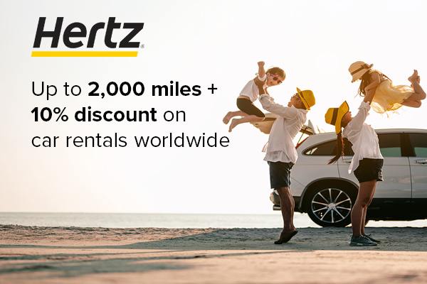 Hertz Up to 2,000 Royal Orchid Plus Miles and Special Discounts