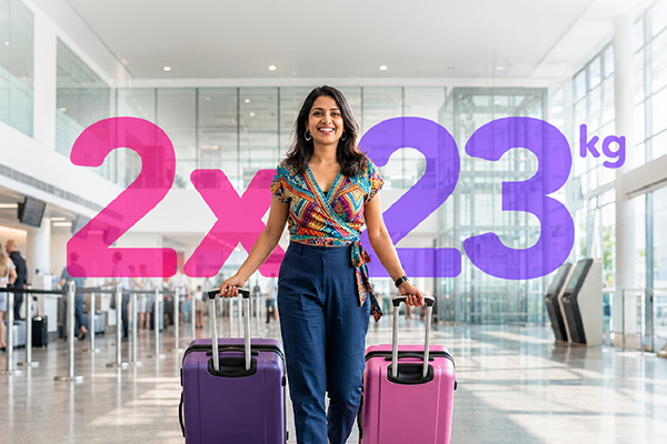 Fly with 2 x 23 KG Baggage