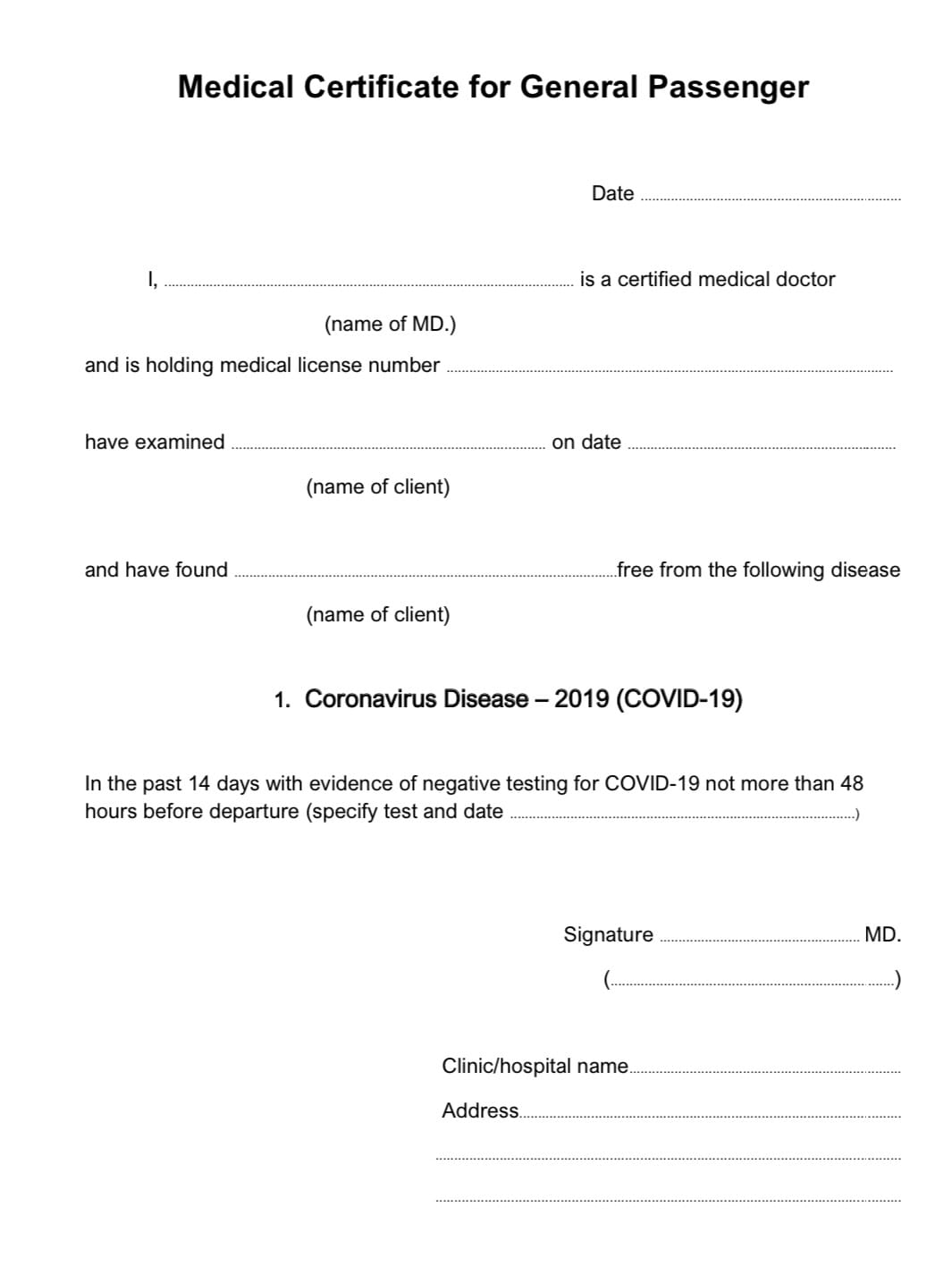 News & Announcements  Thai Airways News Details Intended For Fit To Fly Certificate Template